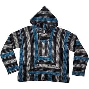 Vintage Baja Hoodie Drug Rug Surf Skate Y2K Grunge Mexican Pullover Size Small
